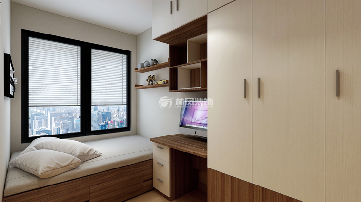沈陽中海和平之門?棠頌113㎡北臥榻榻米設(shè)計裝修案例