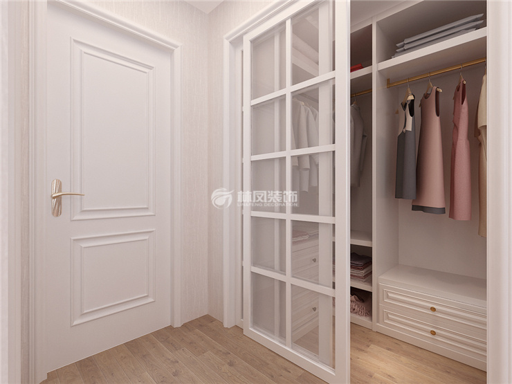 臥室轉(zhuǎn)角衣帽間設(shè)計裝修案例