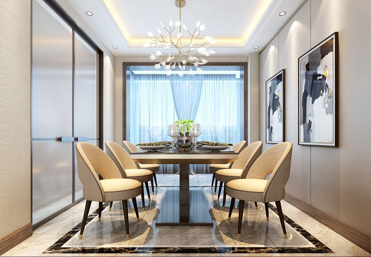 萬(wàn)科西華府113㎡戶型餐廳裝修效果圖