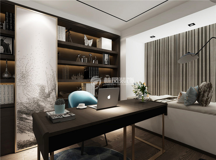 萬(wàn)科西華府113㎡戶型北臥書房裝修效果圖