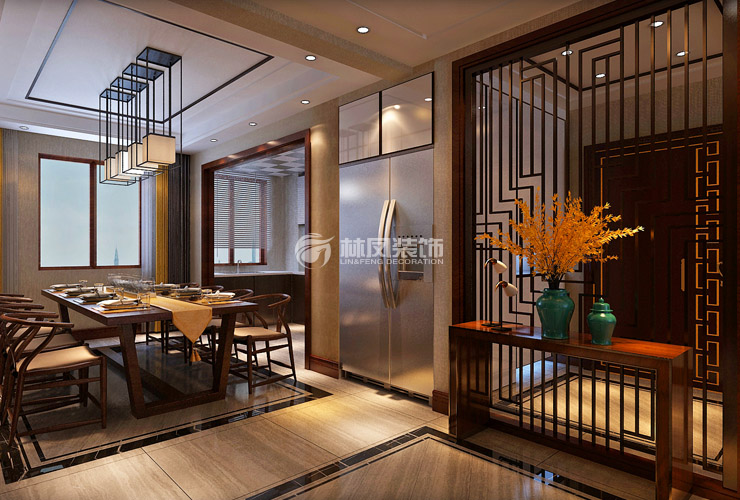 萬(wàn)科圣豐翡翠之光118㎡餐廳裝修效果圖