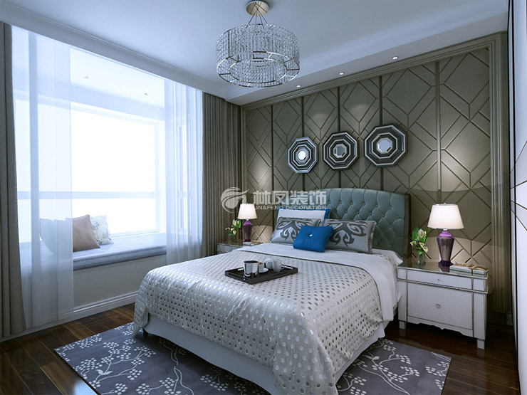 臥室背景墻護(hù)墻板設(shè)計(jì)裝修效果圖