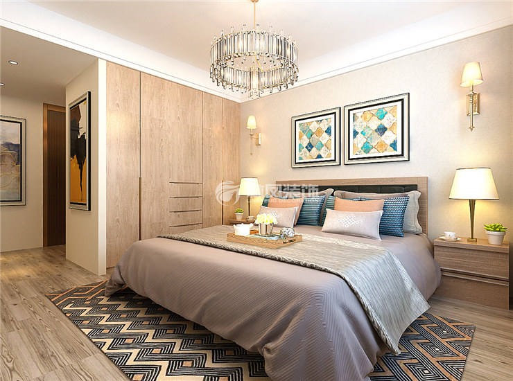 美式風格無把手設(shè)計衣柜裝修效果圖