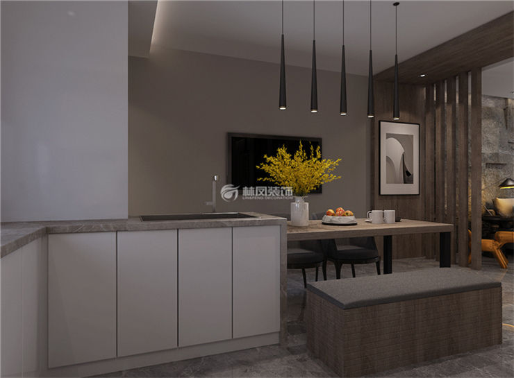 開放式廚房餐廚一體式設(shè)計(jì)裝修效果圖