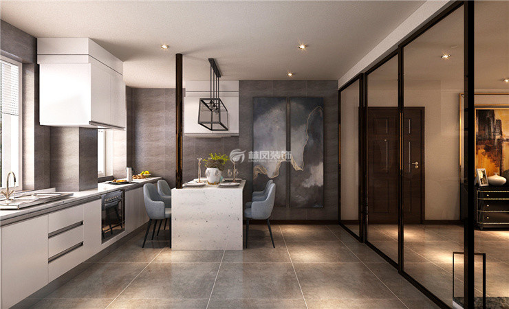 輕奢風(fēng)格開放式廚房設(shè)計裝修效果圖
