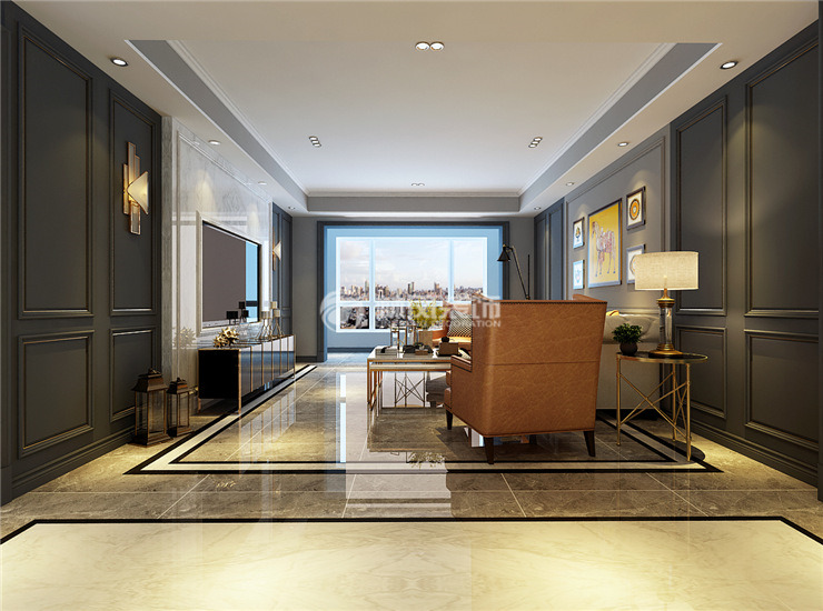 客廳嵌入式電視設(shè)計裝修效果圖