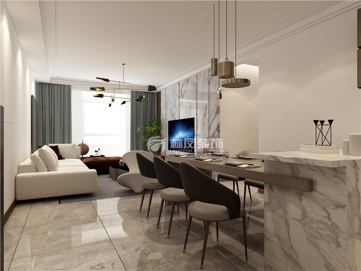 現(xiàn)代風格餐客廳裝修效果圖