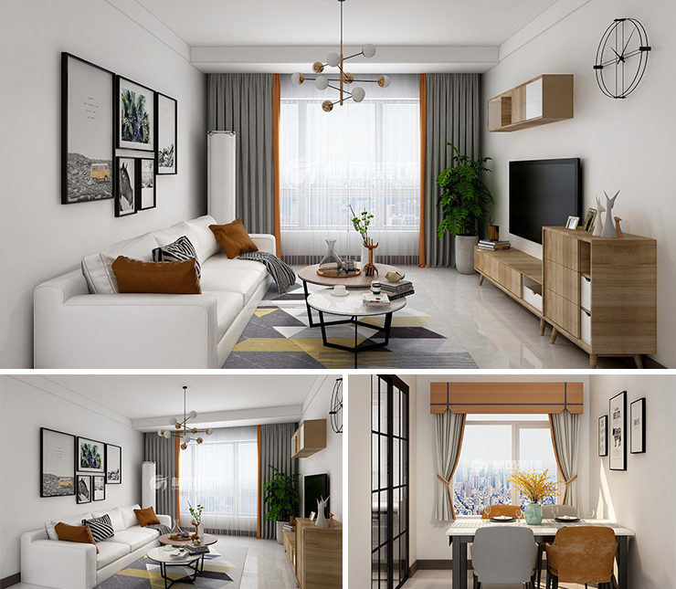 沈陽恒大悅龍臺110平現代風格裝修效果圖