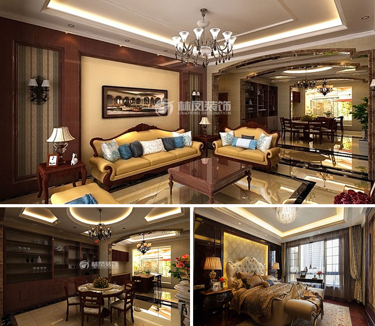 雅居樂(lè)花園292平歐式風(fēng)格裝修效果圖