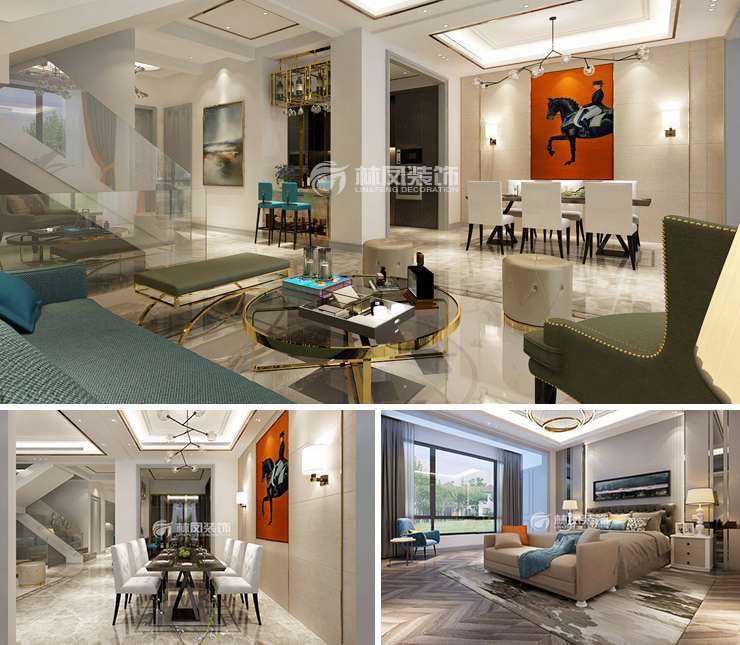 月星城央華墅300平現(xiàn)代風格裝修效果圖