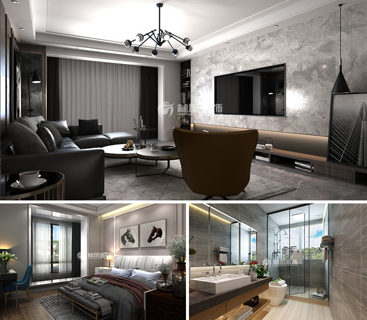 明華香峪蘭溪180平現代風格裝修效果圖