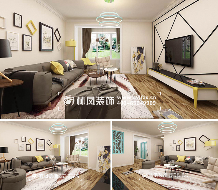 明華香峪蘭溪140平現代風格裝修效果圖