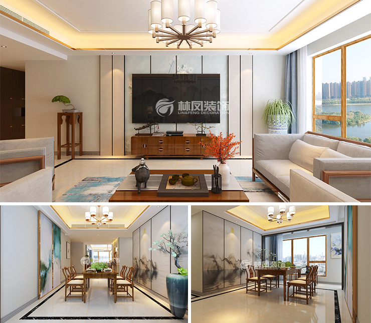 越秀星匯云錦169平新中式風(fēng)格裝修效果圖