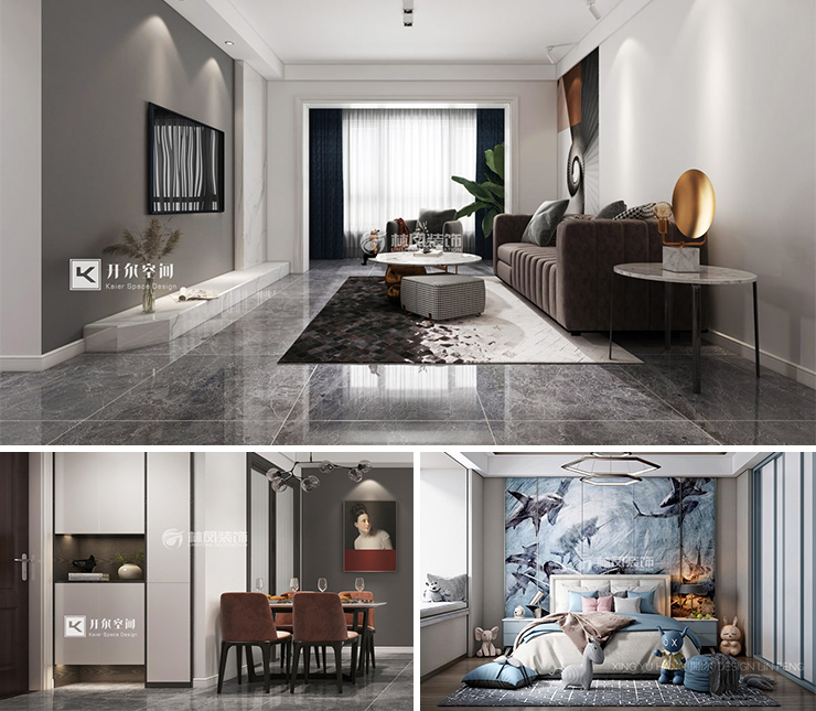 萬達公園ONE125平現(xiàn)代風格裝修效果圖