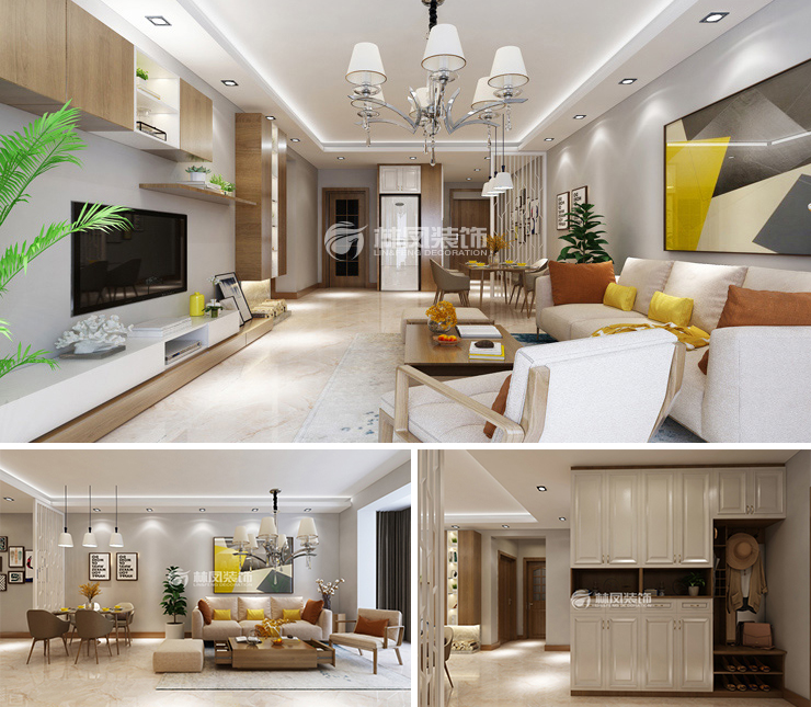 金沙美麗都115平北歐風(fēng)格裝修效果圖