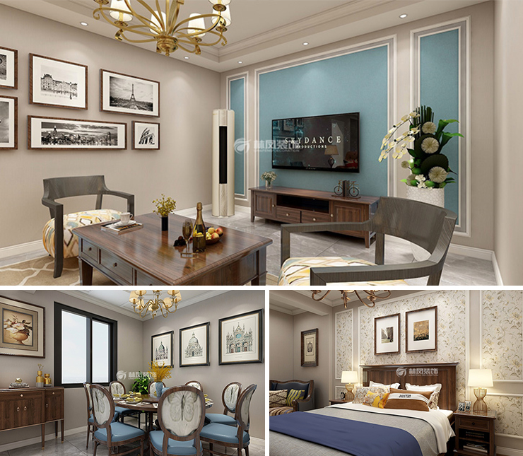 萬(wàn)科西華府300平美式風(fēng)格裝修效果圖