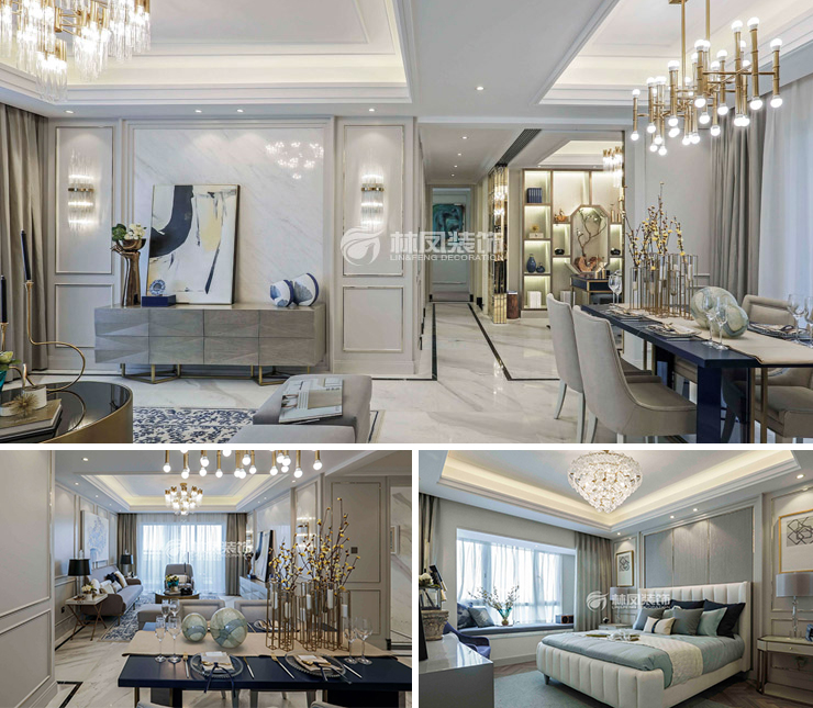 萬(wàn)科西華府135平歐式風(fēng)格裝修效果圖