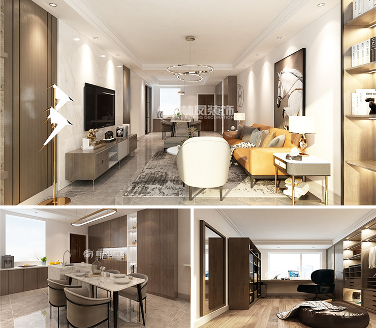 三盛頤景園125平港式風格裝修效果圖