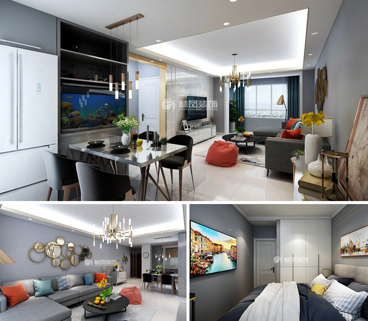 中海和平之門(mén)天際118平北歐風(fēng)格裝修效果圖