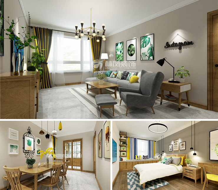 澳海南樾府116平北歐風(fēng)格裝修效果圖