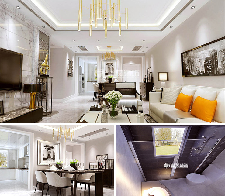 祥聯(lián)大河原著130平現(xiàn)代風(fēng)格裝修效果圖