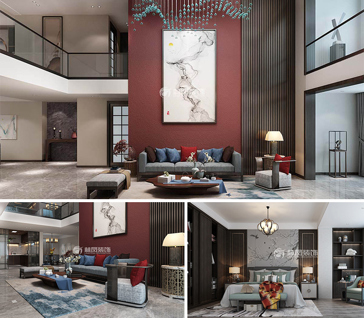 恒大匯鑫山莊360平中式風(fēng)格裝修效果圖