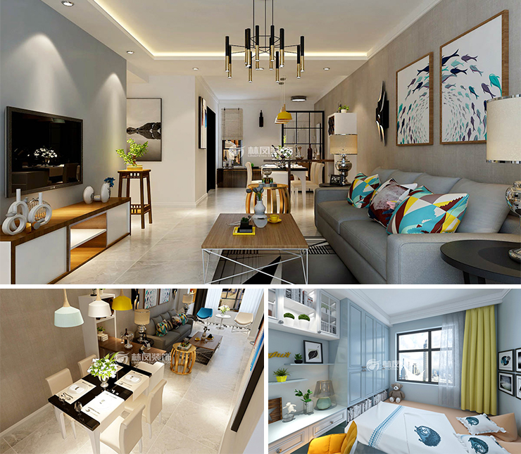 沈撫萬科城市之光113平現(xiàn)代風格裝修效果圖