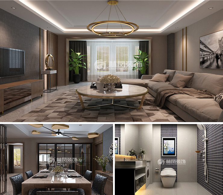 沈撫萬科城市之光143平現(xiàn)代風格裝修效果圖