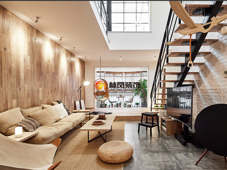 工業(yè)風(fēng)樓梯下方空間設(shè)計裝修效果圖