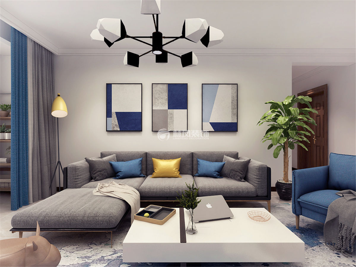 現(xiàn)代風(fēng)格客廳局部吊頂設(shè)計裝修效果圖