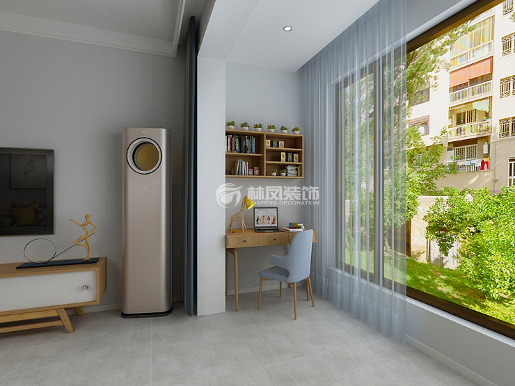 北歐風(fēng)格陽臺(tái)書柜+書架設(shè)計(jì)裝修效果圖