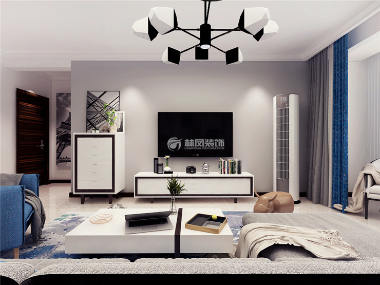 現(xiàn)代風格客廳安裝踢腳線裝修效果圖