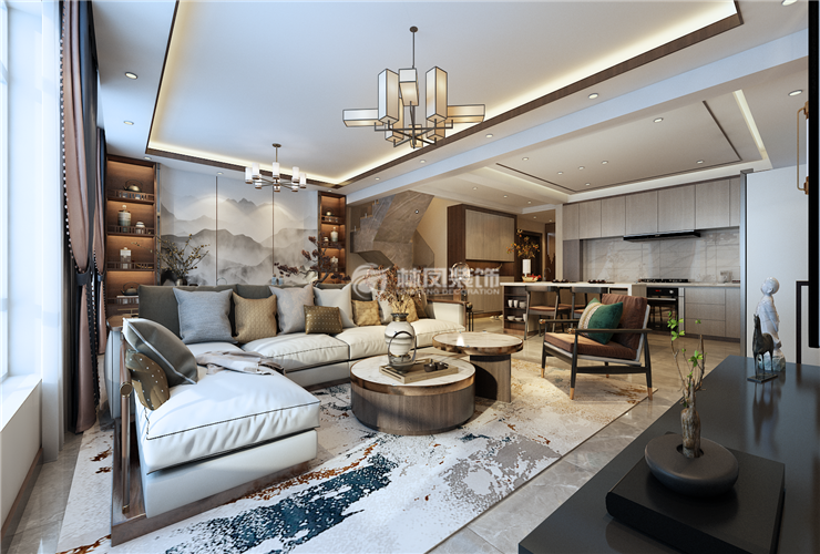 中式風格LDKL設(shè)計裝修效果圖