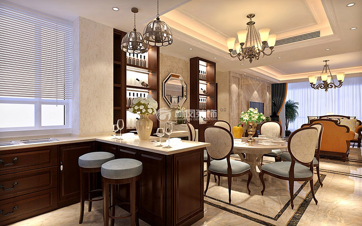 美式風格LDK設(shè)計裝修效果圖