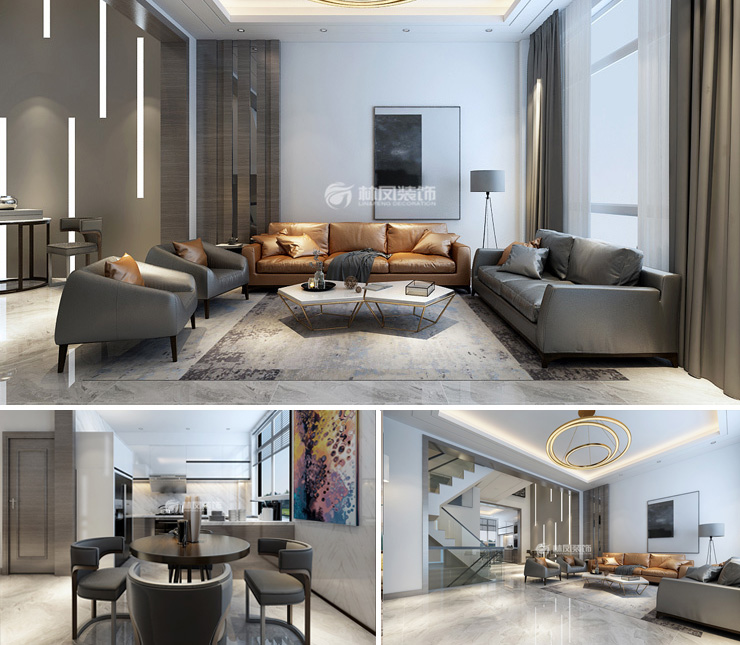 旭輝東樾城300平現(xiàn)代簡約風格裝修效果圖