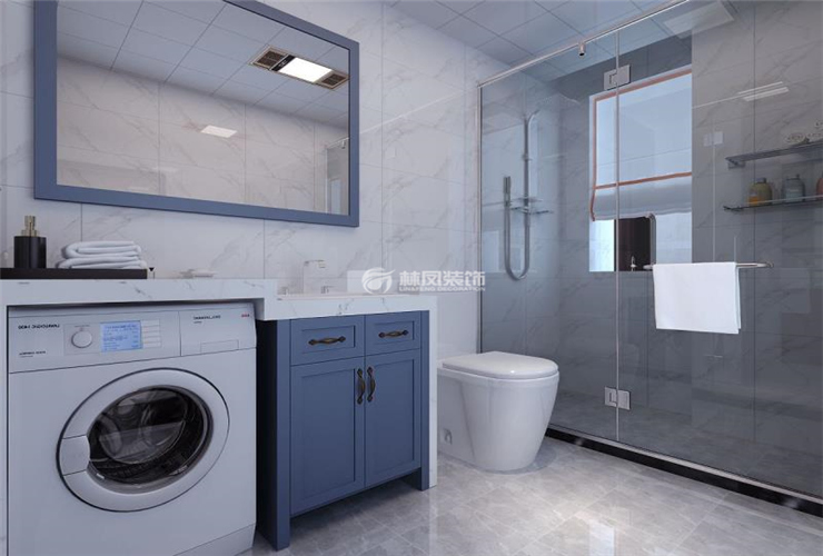 衛(wèi)生間擺放洗衣機裝修效果圖