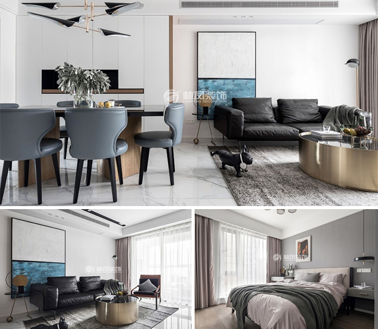 萬達公園ONE 130平 現代簡約風格裝修效果圖