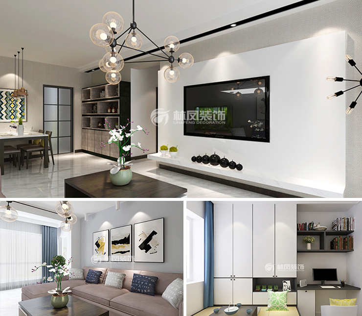 萬達公園ONE 110平 現代簡約風格裝修 效果圖