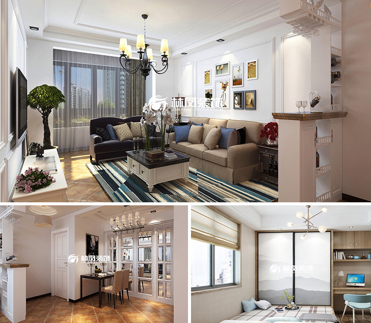 金地?悅城大境 95平 美式風格裝修效果圖