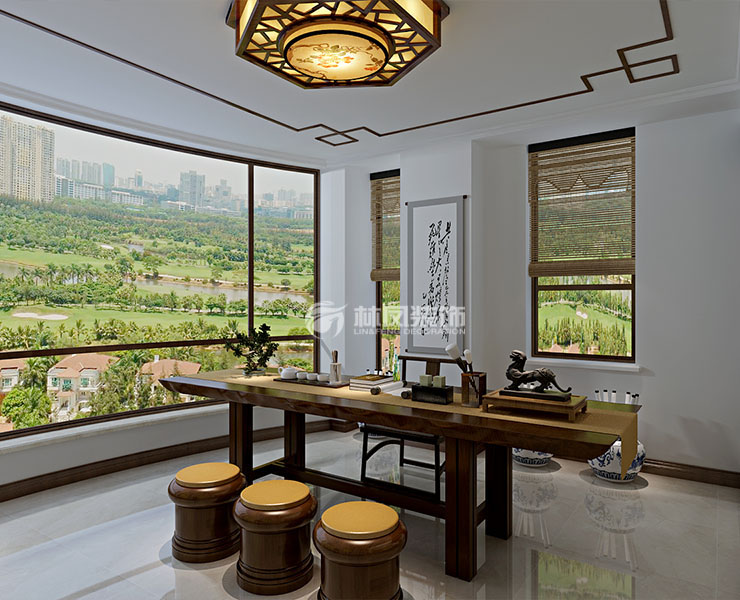 新中式風格書房設(shè)計裝修效果圖