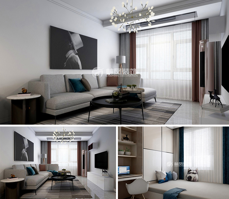 匯置?尚都 74平 現(xiàn)代簡(jiǎn)約風(fēng)格裝修效果圖