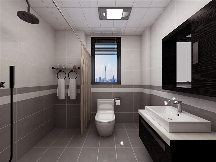 林鳳現(xiàn)代風(fēng)格衛(wèi)生間干濕分離設(shè)計裝修效果圖