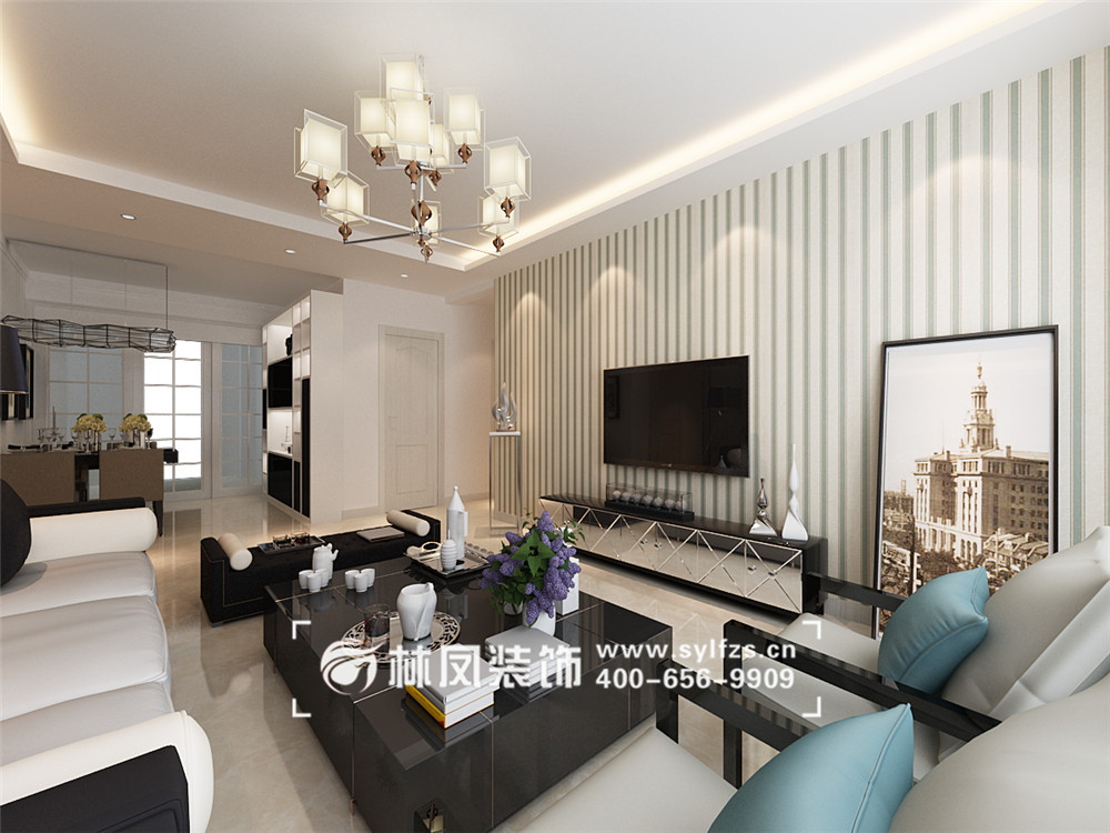 碧桂園繁華里-135平-現(xiàn)代風格-客廳1.jpg