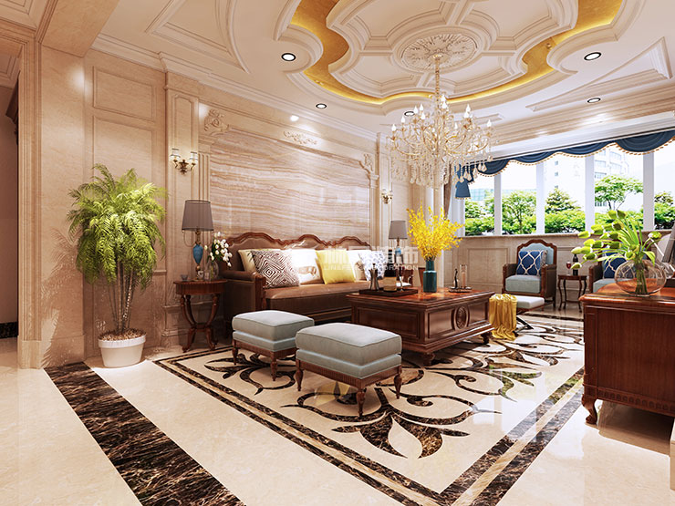 金地藝境-140平-歐式風(fēng)格-客廳 (1).jpg