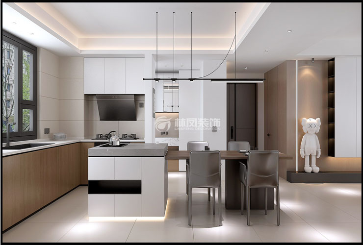 萬科·府前壹號(hào)-130平-現(xiàn)代奶油-餐島臺(tái)中廚房.jpg