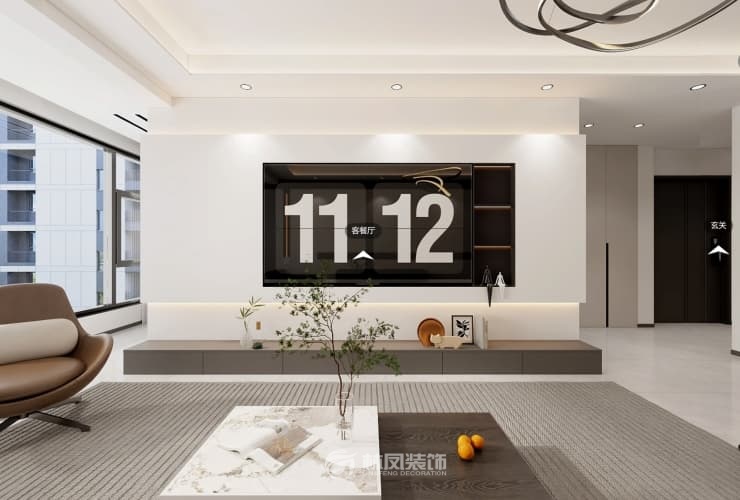 保利公園壹號 124平 現(xiàn)代風(fēng)格 客廳2.jpg