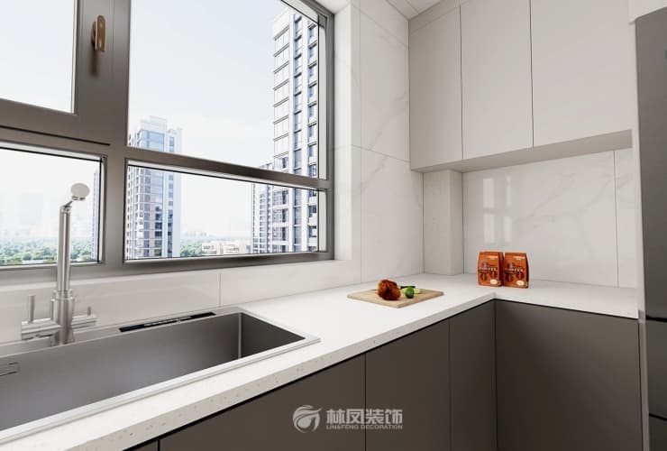 保利公園壹號124平 現(xiàn)代風(fēng)格 廚房1.jpg