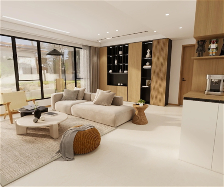 保利天匯-140平-原木風(fēng)格-客廳（3）.jpg